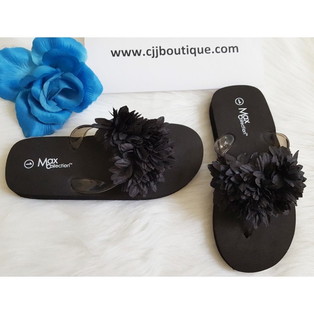 BLACK FLIP FLOPS FOR BIG GIRL by MAX COLLECTION